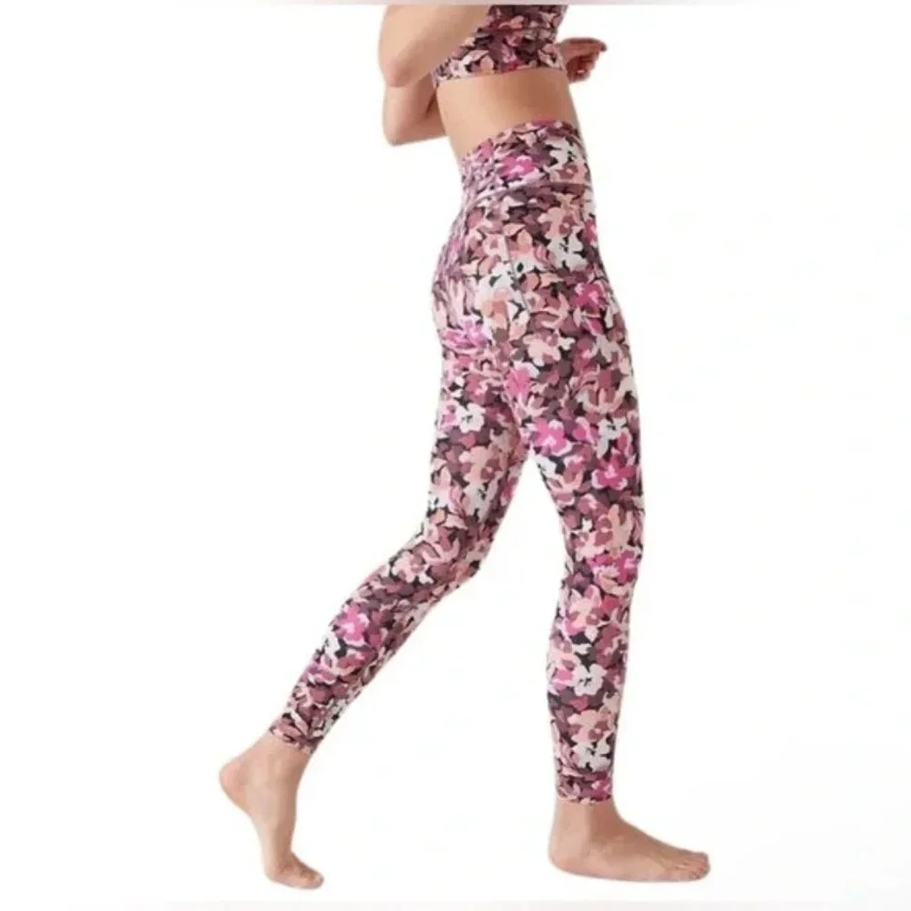 Athleta Transcend Stash Tight size XXS Elysian Floral Pink - Picture 2 of 5